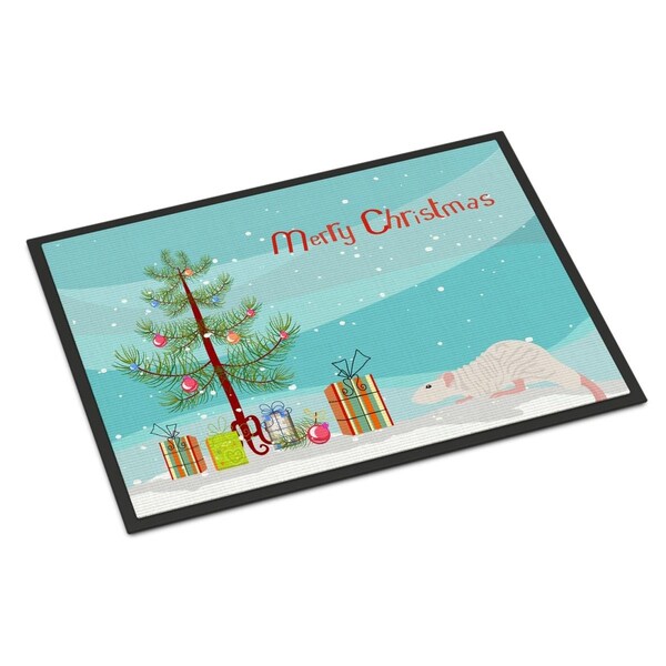 Carolines Treasures 18 x 27 in. Dumbo Sphynx Rat Merry Christmas Indoor or Outdoor Mat CK4470MAT - main